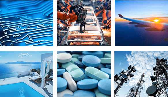 Technology, electronics, and aviation industries