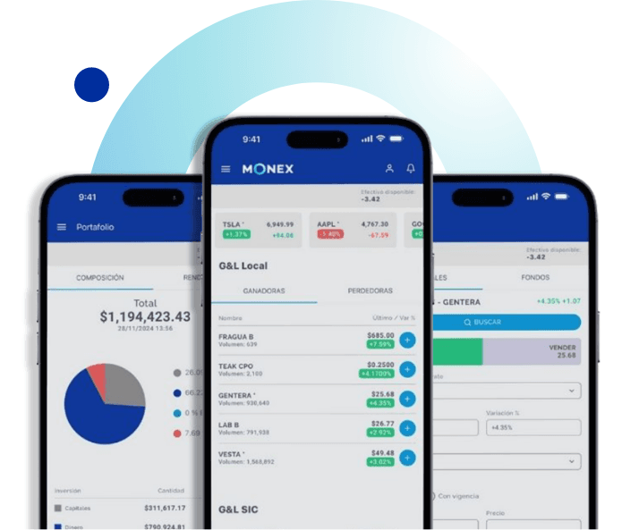 Monex Móvil platform screenshot